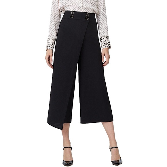 Club Monaco Yolande Pant Wide Leg Asymmetric Wrap Cropped Flowy